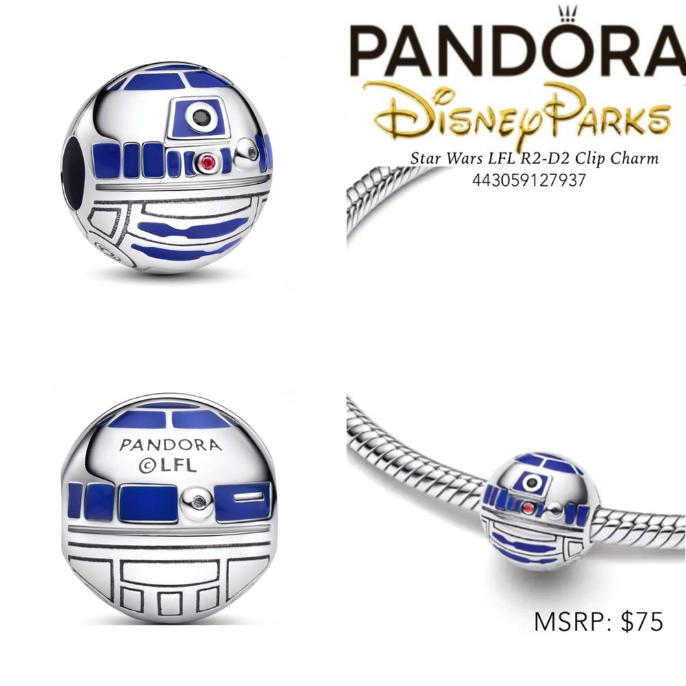 PANDORA Disney Parks Star Wars LFL R2-D2 Clip Charm